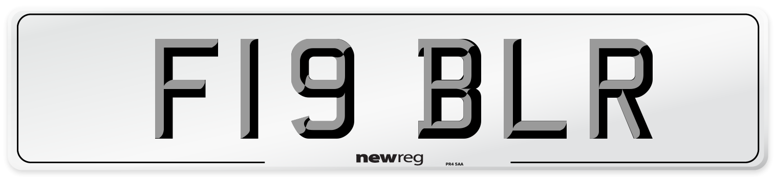F19 BLR Number Plate from New Reg